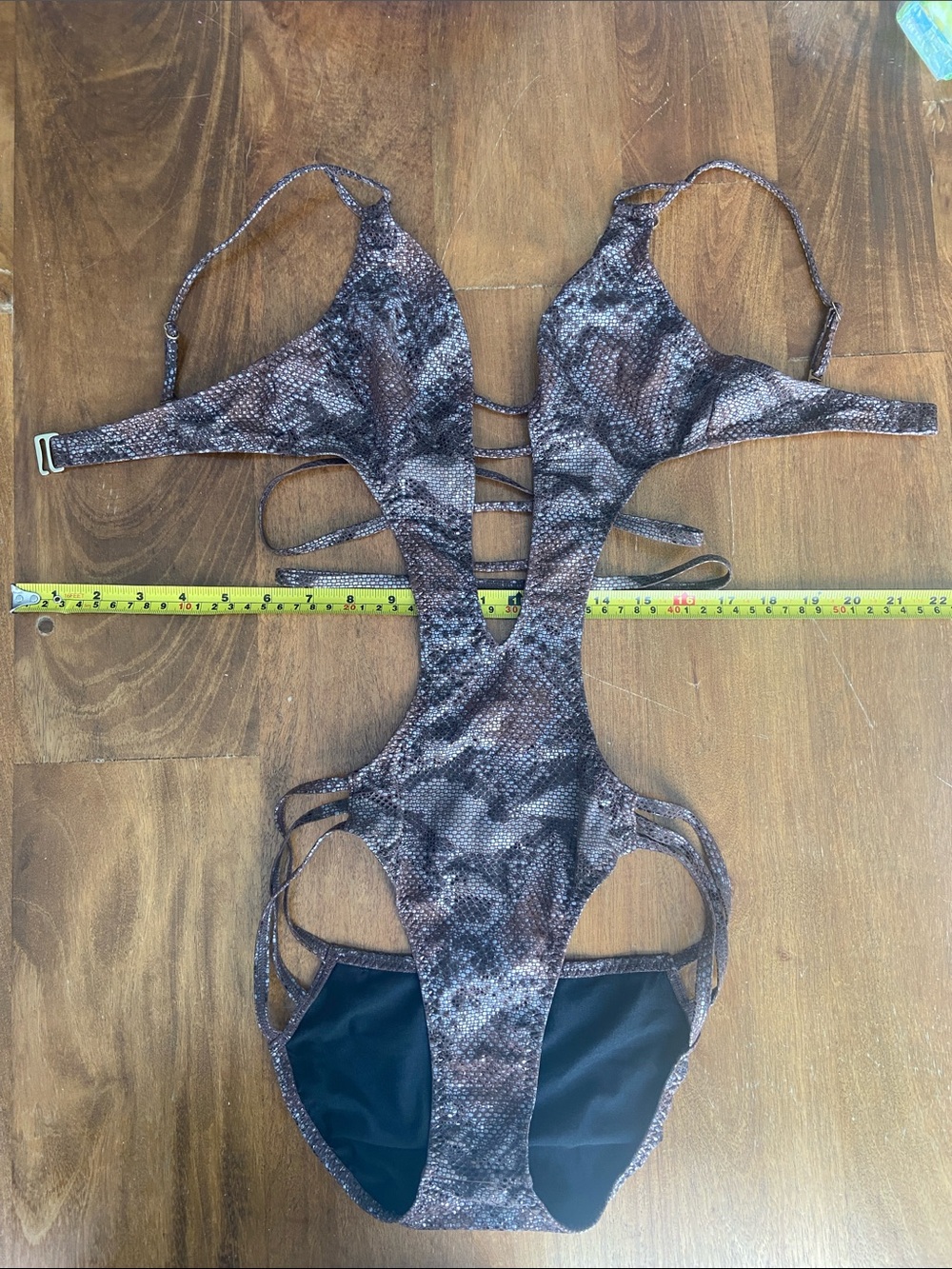 Red Carter Brown Snake-Print One-Piece Swimsuit